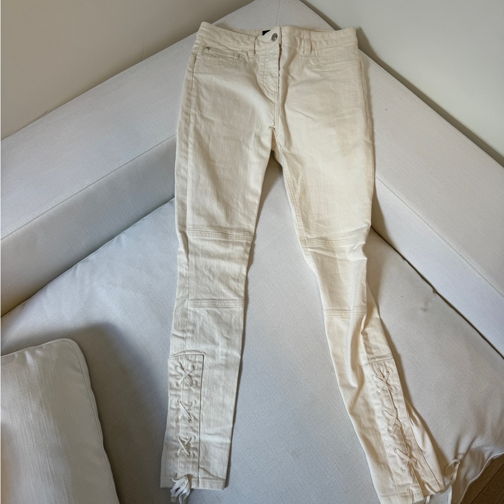 White Belstaff Lace up Jeans